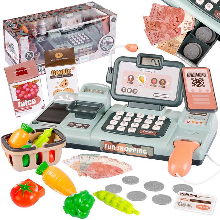 Sotodik Caisse Enregistreuse électronique Avec Scanner – 36 Pièces – Lumières Et Sons – Jeu De Rôle Supermarché – Dès 3 Ans