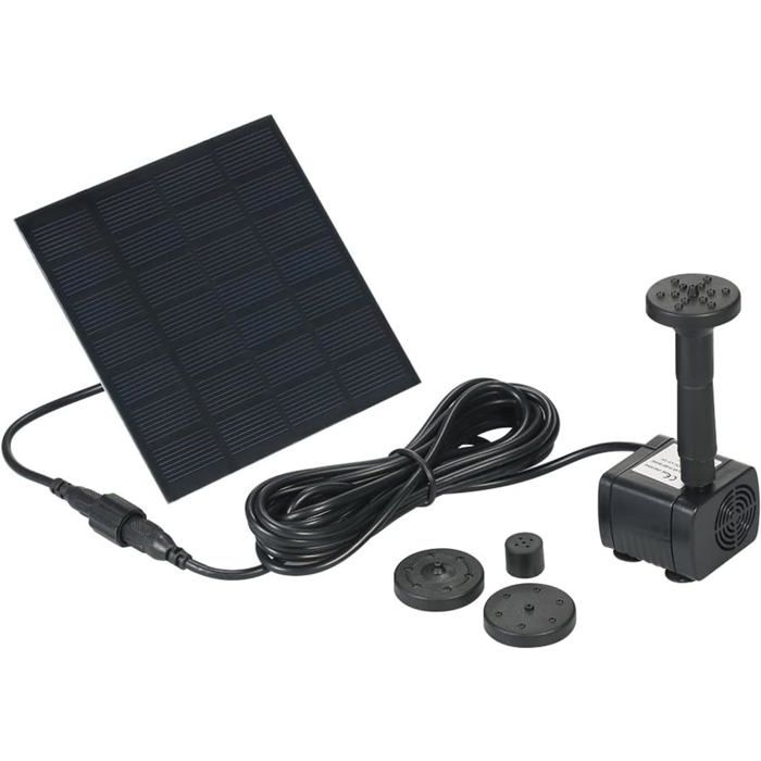 Fontaine Solaire De Jardin Avec 6 Buses - Pompe Flottante 1W Pour Bassin, Bain D'oiseaux Ou Petit étang (sans électricité)