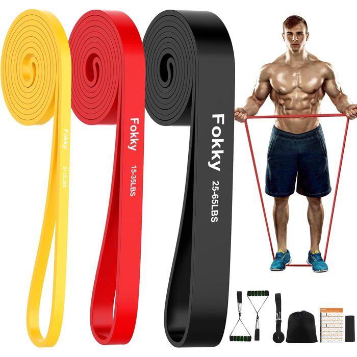 Bandes de fitness bandes de résistance bandes de résistance avec ancrage de porte et poignées bande de gymnastique pour la musc