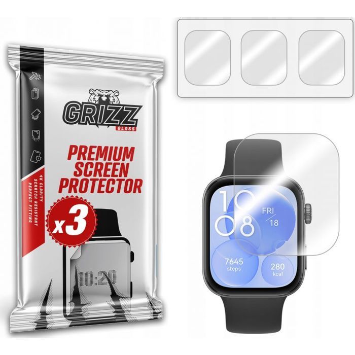 Vitre pour montre connectee - ecran pour montre connectee Grizzglass Hydrofilm pour Huawei Watch Fit 3