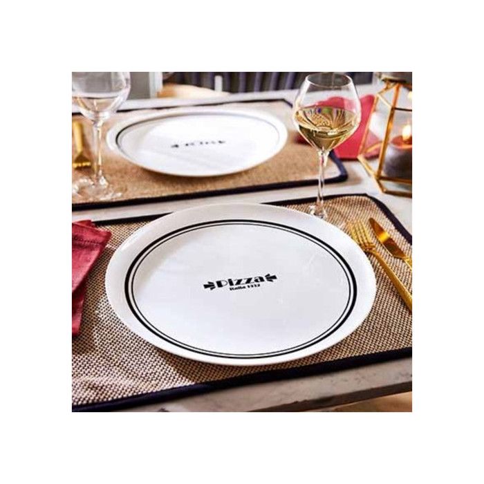 Assiette à pizza en opale blanche Bistro - D 33 cm