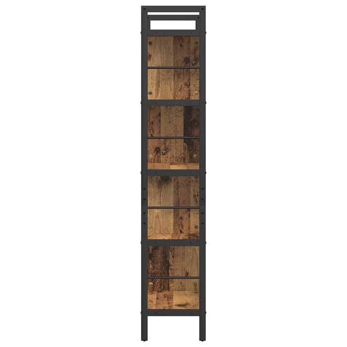 Bibliothèque SOLOMOON CHIC Étagère à livres - Pour salon - Bois Ancien 75x30x156 cm Bois dingénierie BB586
