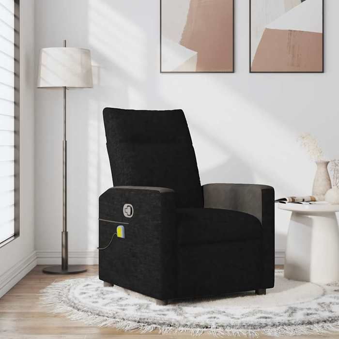 NEW 2026 Fauteuil Massant inclinable - Chaise simple - Multifonctionnel - Noir Tissu 69x86x100 cm L3741