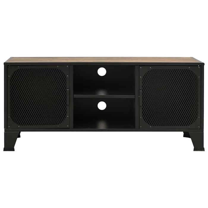 HOT SALE®Meuble TV/Cabinet - UU - MEUBLE DE SALON - ARMOIRE TV/HIFI - Marron rustique 105x36x47cm Métal et MDF - M1891300