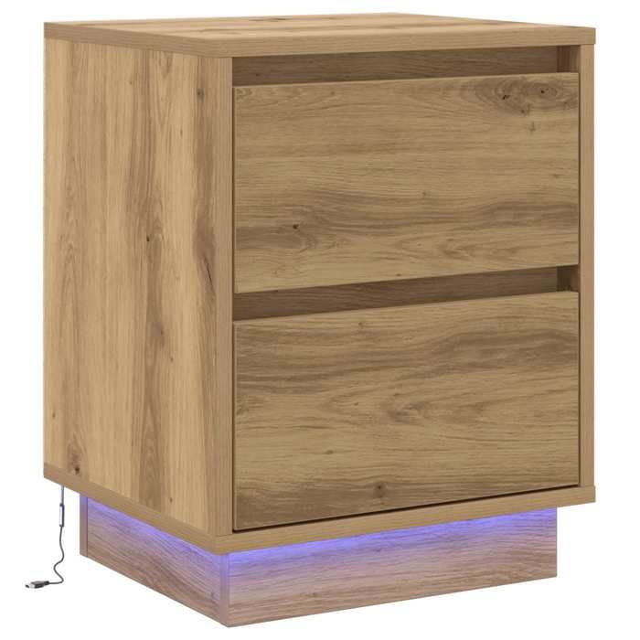 En solde Cabinet de chevet(1 pc) - UU - Armoire/Table de lit - avec tiroir Chêne artisanal 39x345x50 cm L5048