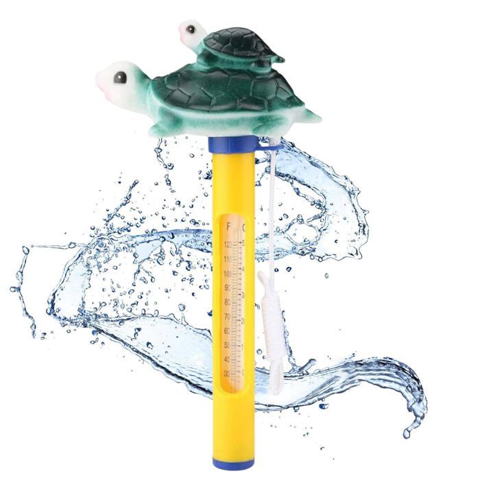Thermometre Piscine Thermomètre de Piscine Flottant Pool Thermometre avec Ficellepour la Température de Leau (Tortue)