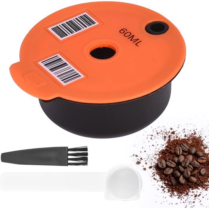 Capsule café réutilisable Tassimo Bosch - Dosette rechargeable 60ml avec brosse nettoyage & cuillère économique