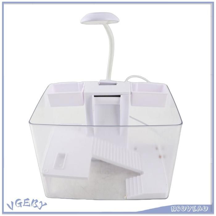 Duokon terrarium d’habitat de tortue Kit de réservoir de tortues en acrylique Aquarium à double usage avec meuble avec la lumière
