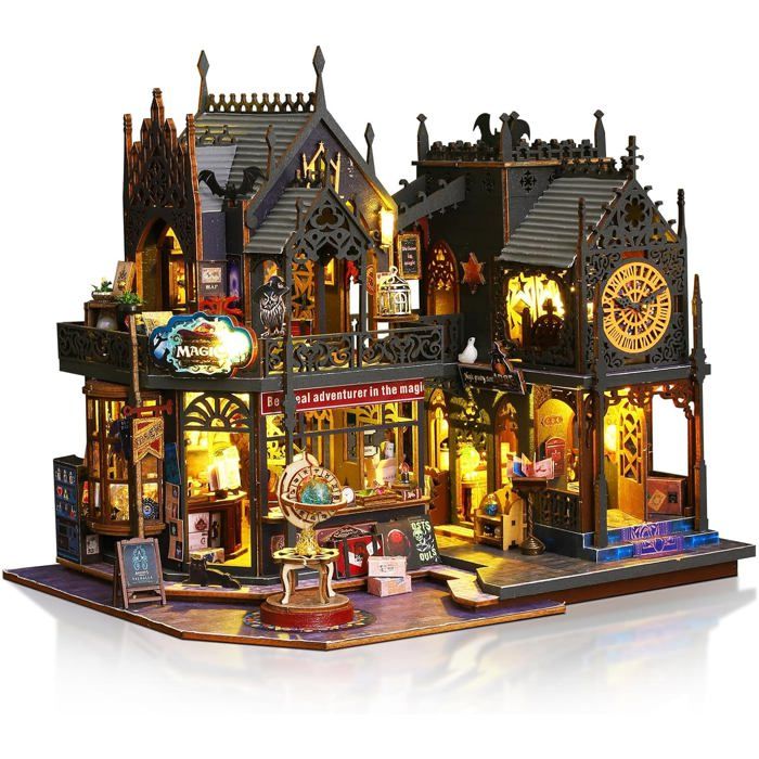 Maquette Maison Miniature Cuteefun Le Château Magique - Maison de poupée bois avec LED