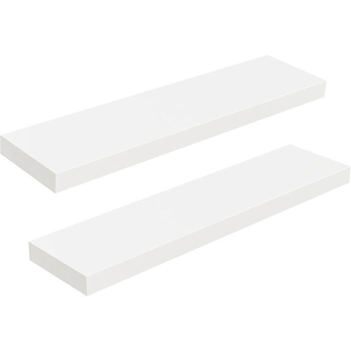 Étagères Murales Flottantes - Lot de 2 avec Supports Cachés - Longueur 80 cm