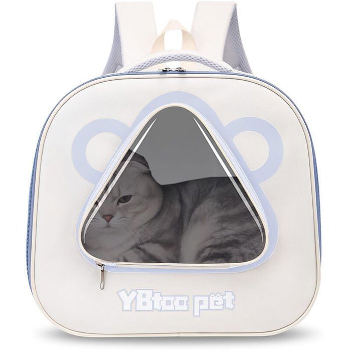 Sac à dos pour chat et animal de compagnie - Sac de transport pliable pour chat et chien - Sac à dos de transport respirantbleu