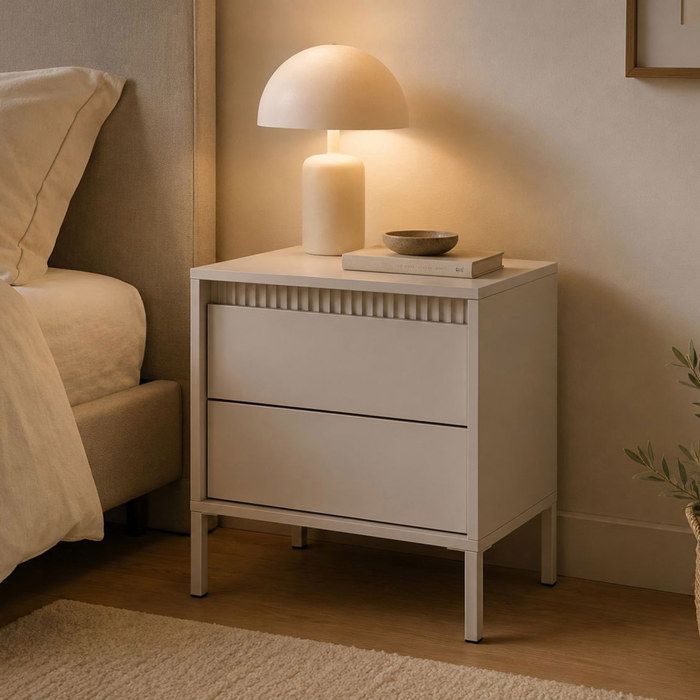 Chevet Gasalisa Dmora en Bois Noble Beige 54x40x56h cm Chevet Gasalisa Dmora en Bois Noble Beige 54x40x56h cm