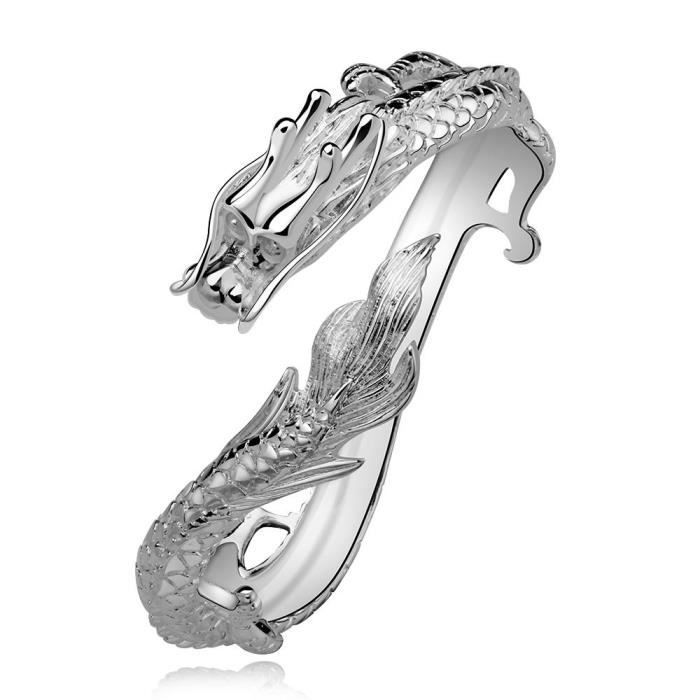 Bracelet nouveau style asiatique dragon en plaqué argent 925 cadeau de la - Jucnuz - femme saint valentin anniversaire de la femme