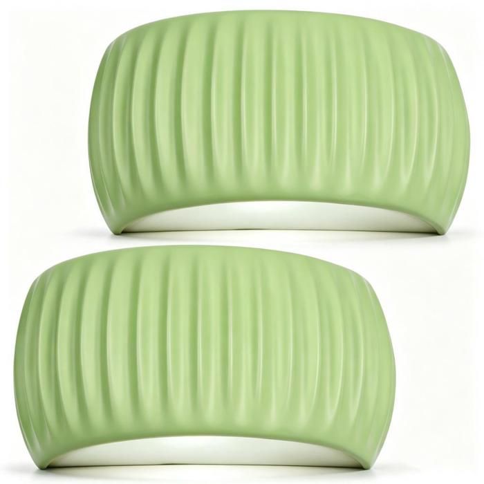 ElektraH 2x Applique Murale Moderne Vert - LED 10W 24*12cm - Lampe Murale Intérieur en Résine Design Demi - cercle Lumière Froide