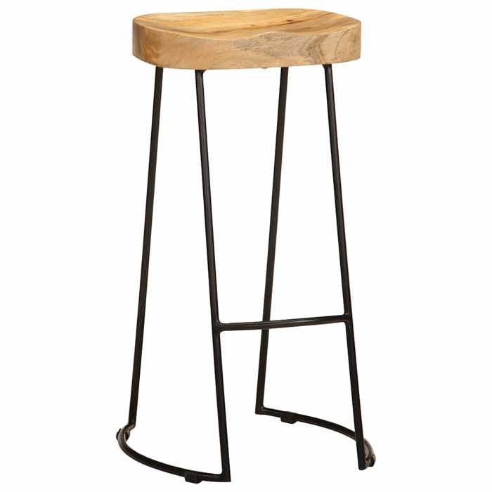 Les SoldesTabourets de bar Tabourets Cuisine - (2 pcs) - 2 personnes - bois de manguier massif(41x44x76 cm) nmg39o
