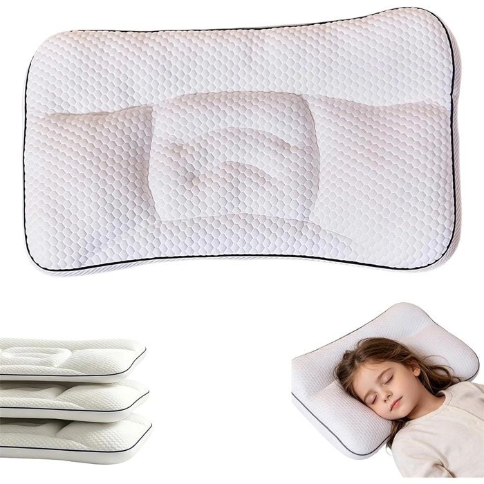 Oreiller Oreiller Ergonomique Enfant Soutien Lombaire Segmenté 5 Zones Respirant