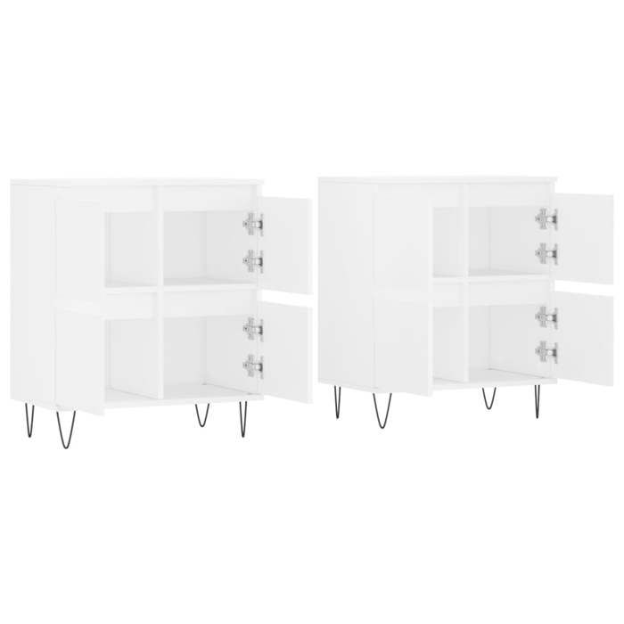 Magnifique Buffets 2 pcs - blanc bois dingénierie - design polyvalent - pour maison - Blanc 40 kg 2026_480652