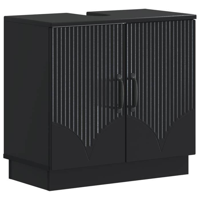 Meuble sous Lavabo de Salle de bain - Grand espace de rangement - HOORN Noir - contemporain4153
