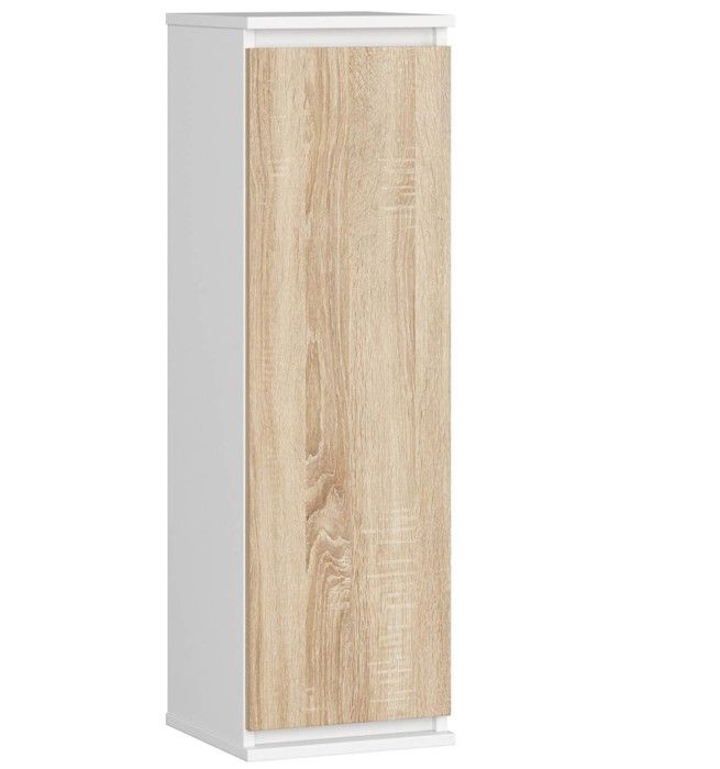 Vitrine armoire AKORD W30 Blanche 30 cm 1 porte façade Chêne Sonoma 3 étagères 30x30x99 cm Vitrine armoire AKORD W30 Blanche 30 cm 1 porte façade Chêne Sonoma 3 étagères 30x30x99 cm
