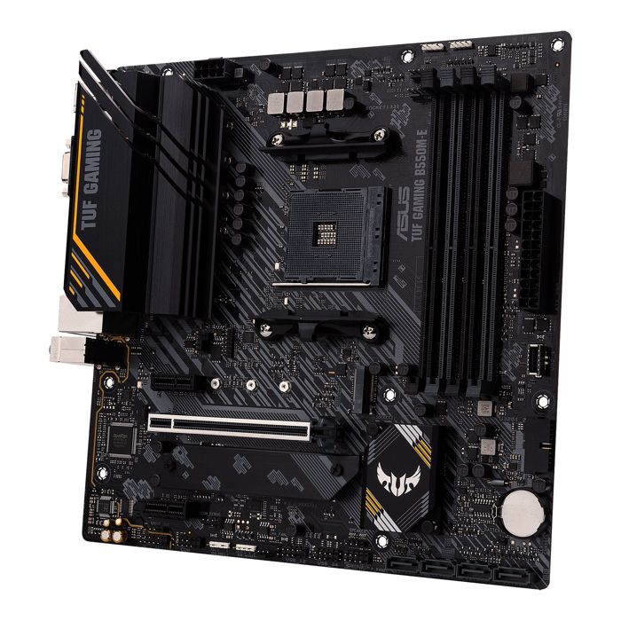 ASUS TUF GAMING B550M-E - Carte mère Micro ATX Socket AM4 AMD B550 - 4x DDR4 - M.2 PCIe 4.0 - PCI-Express 4.0 16x