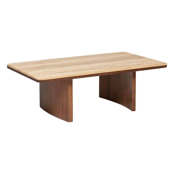 Table basse Jivan Travertin bois 120x70cm - Atmosphera Créateur dintérieur Table basse Jivan Travertin bois 120x70cm - Atmosphera Créateur dintérieur