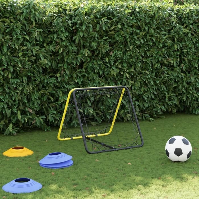 HOMCOM But De Football 2-en-1 Avec Filet De Rebond, Angle Réglable, Cible Mobile, Dim. 213x150x100 Cm, Noir
