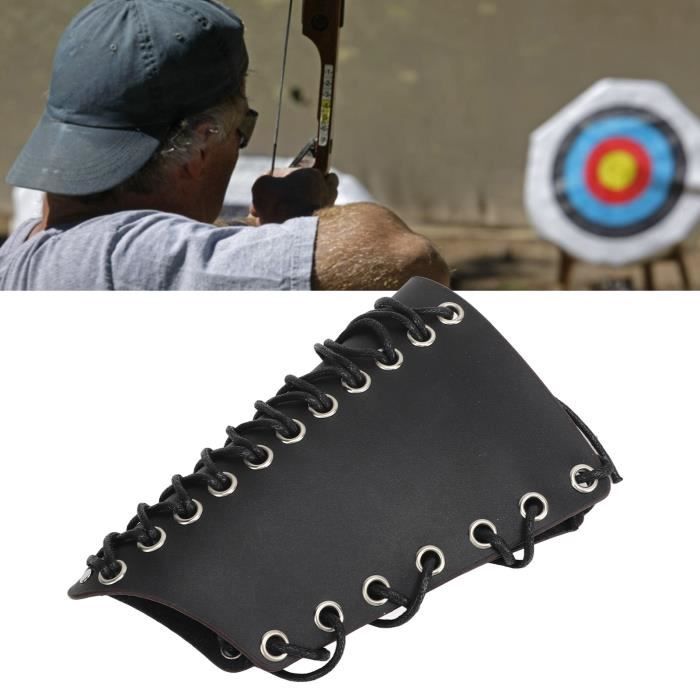 Protège-Bras De Tir à L'Arc En Cuir Véritable Noir – Réglable, 31 Cm, Protection Complète Avant-Bras & Main Pour Archers Traditionnels Accessoire Arc Chasse Protège-Bras De Tir à L'Arc En Cuir Véritable Noir – Réglable, 31 Cm, Protection Complète Avant-Bras & Main Pour Archers Traditionnels Accessoire Arc Chasse