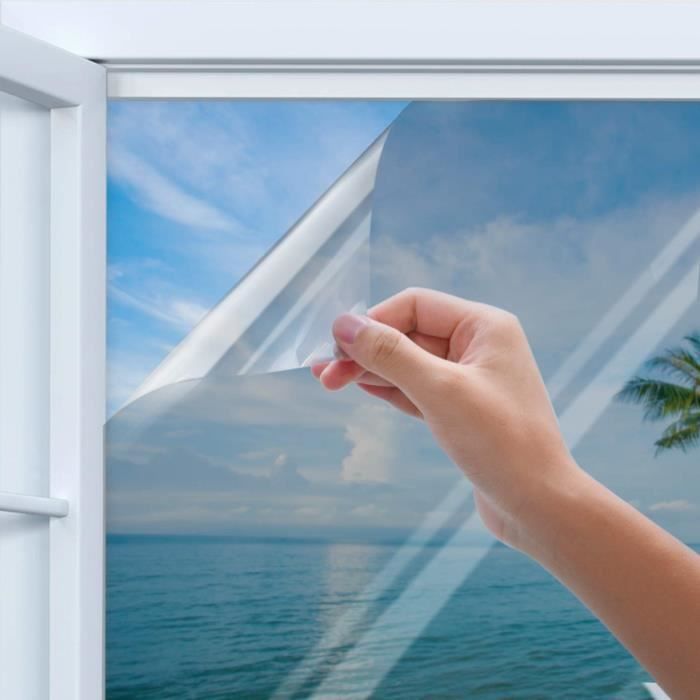 Film Miroir Fenêtre San Tain à Sens Unique Auto-Adhésif Protection de  Solaire Anti 99% UV Feuille de Décoration Miroir Film,90cm×200 - Cdiscount  Maison