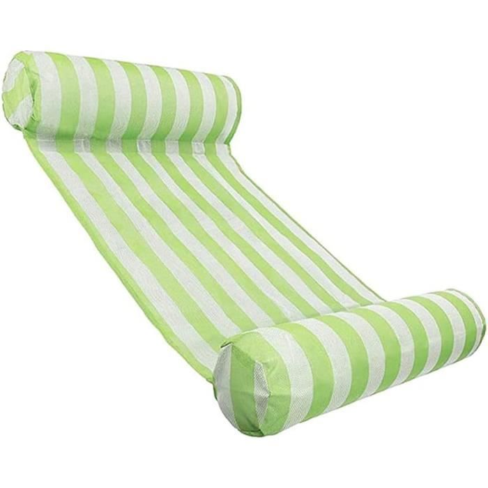 Bouee Piscine, Matelas Gonflable Piscine, Transat Piscine Gonflable, Motif Rayé Hamac Flottant, Piscine Party Water Fun, pour Adultes Et Enfants Accessoire Piscine,Jaune,Pompe à air petite offerte