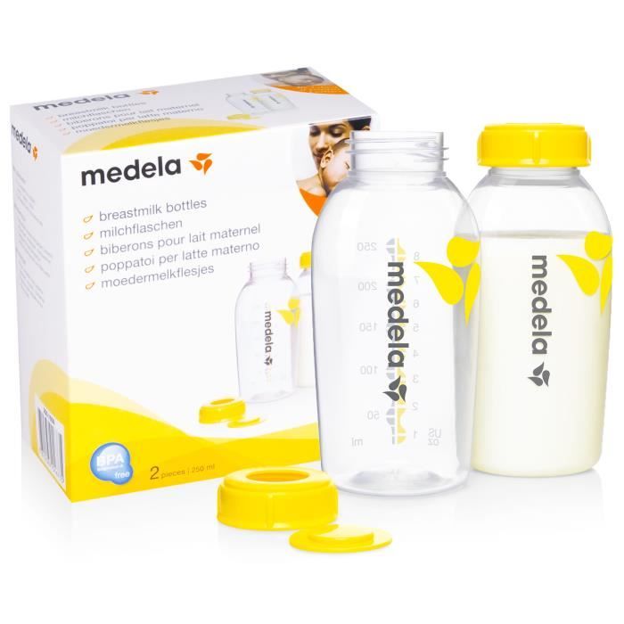 MEDELA x2 Bouteille de lait 250 ml, Les biberons de lait maternel de Medela sont l'aide idéale à l'allaitement