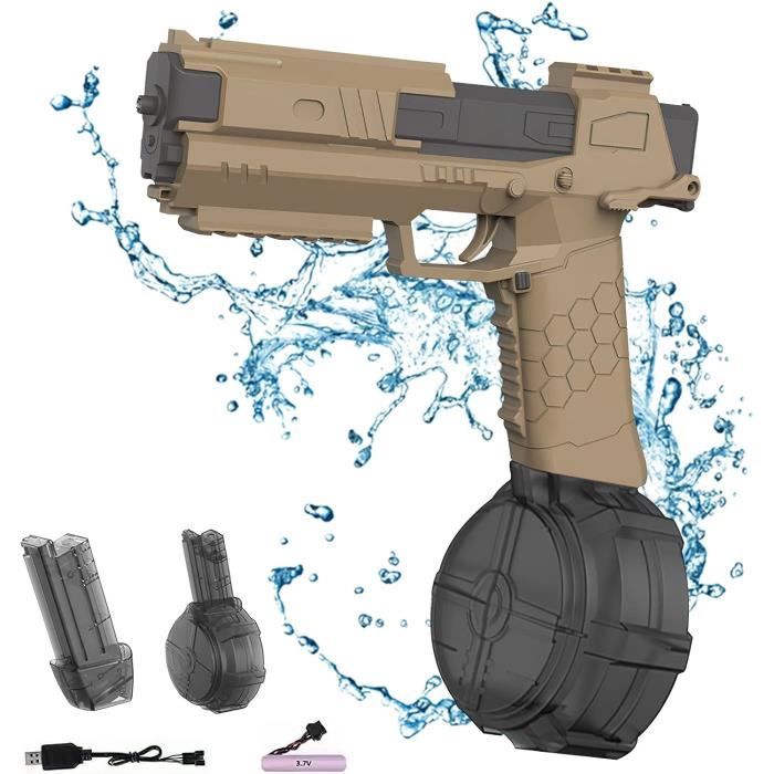 Pistolet à Eau Électrique Puissant – Automatique Et Manuel, Portée 10 M, LED, Rechargeable USB – Enfant Et Adulte