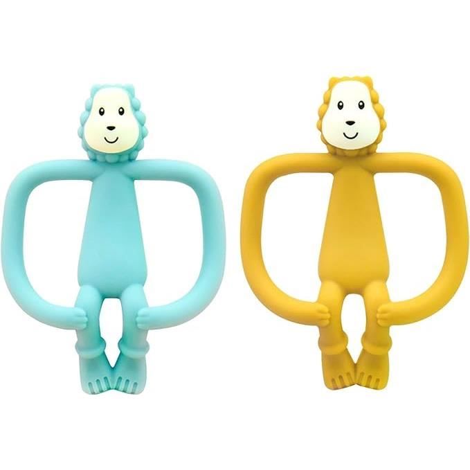 2 Pcs Anneau Dentition Bebe Silicone, Le lion Jouet de Dents, Doux Sans BPA  pour Bébés de 3 à 24 mois (Bleu et jaune) - Cdiscount Puériculture & Eveil  bébé