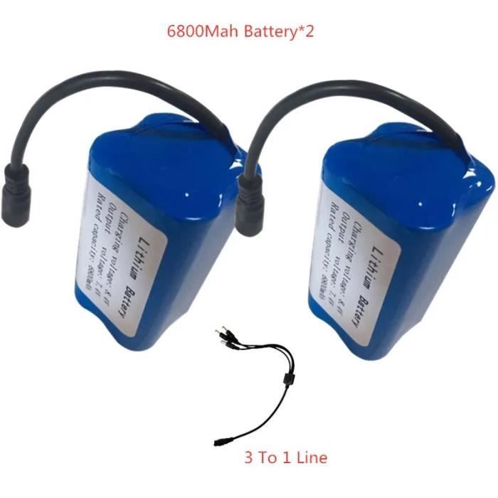 Pack 2 Batteries 7.4V 1500mAh + Chargeur – Pour Modèles RC Hélicoptère, Bateau, Voiture