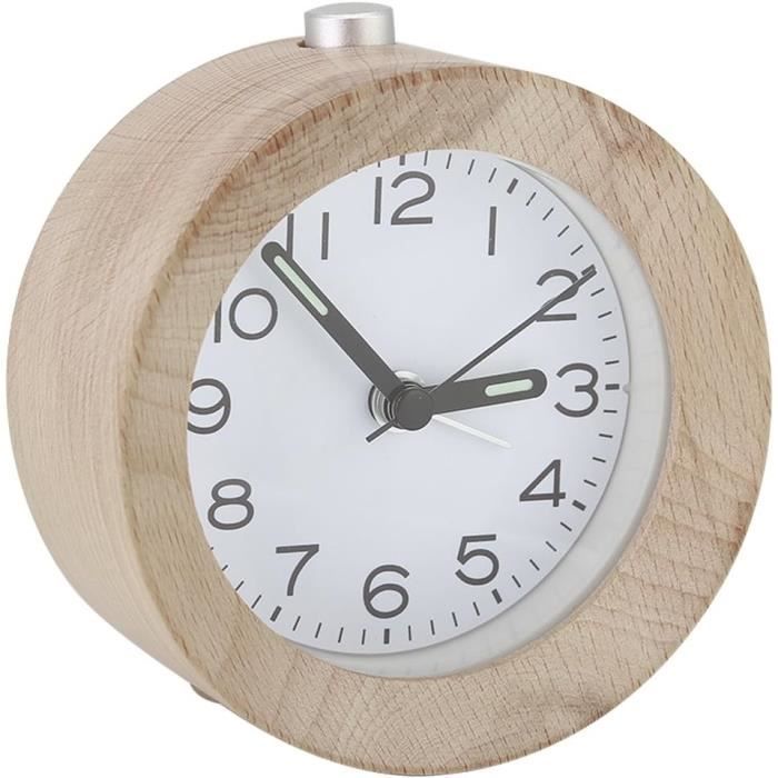 Horloge D'Alarme En Bois Numérique Avec Affichage LED Température - Design Moderne