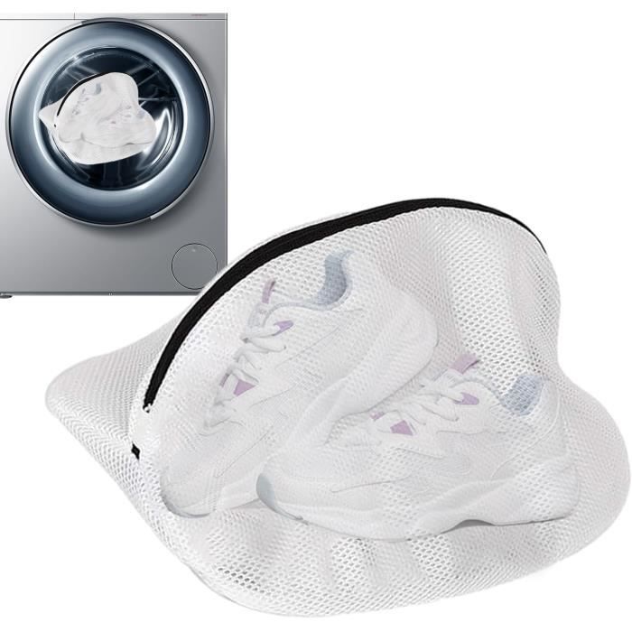 Lot de 2 sacs de lavage de chaussures en maille pour machine à laver et sèche-linge | Sacs de nettoyage de baskets | Protecteur de chaussures délicat | Rangement lavable et réutilisable