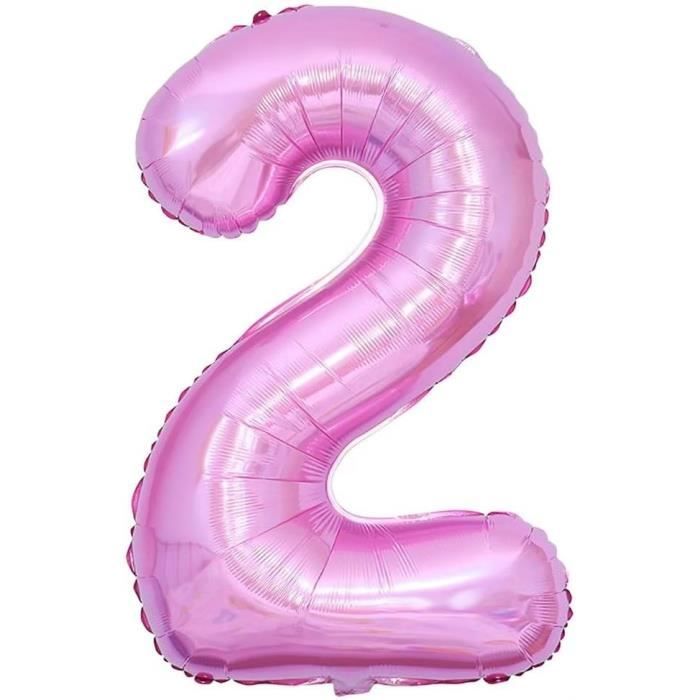 Ballon géant anniversaire or chiffre 2 (x1) REF/BA3012 - Cdiscount Maison