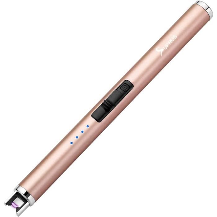Briquet Électrique USB Rechargeable Plasma - Triple Sécurité, Coupe-Vent, Portable Noir