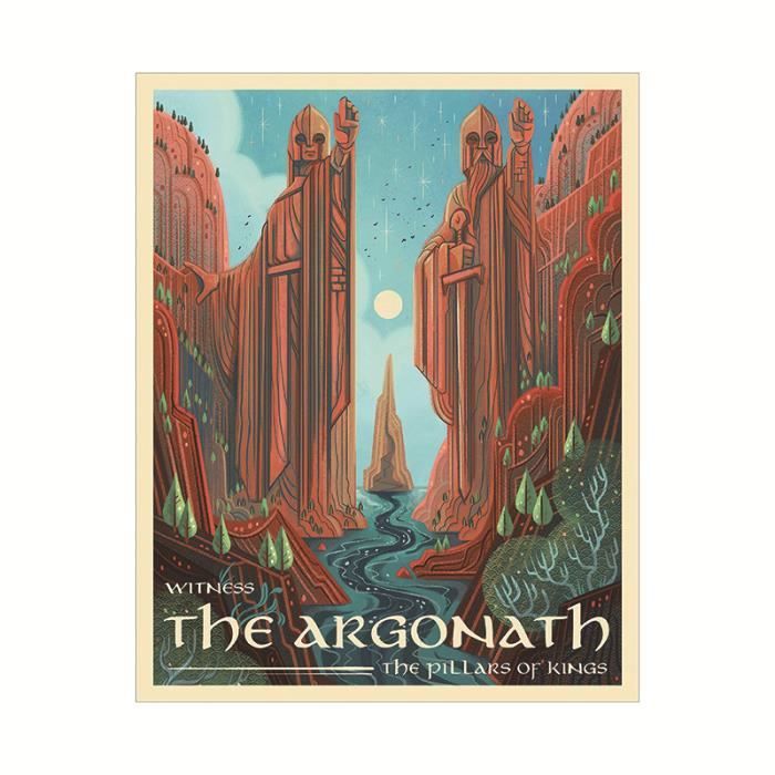 Poster Rétro Le Seigneur Des Anneaux - Hobbiton Paysage Magique - 30x45 Cm Toile Murale