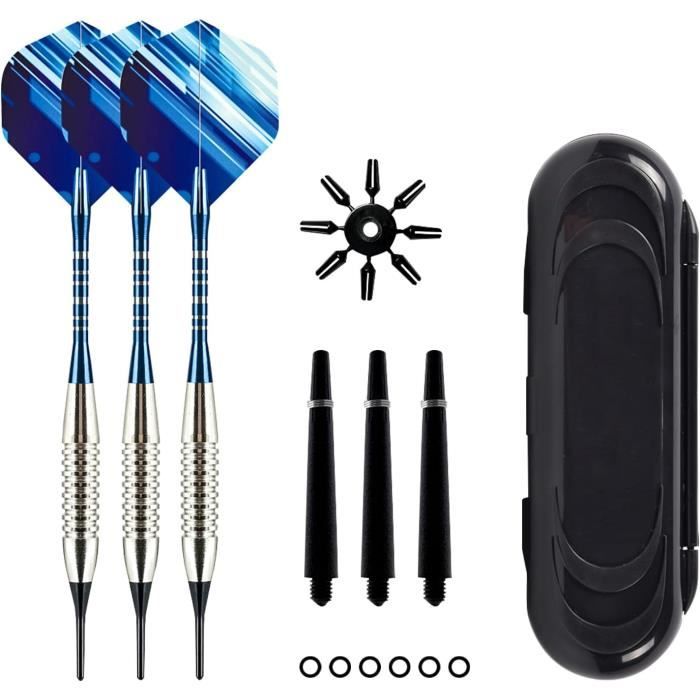 MageRabbit Lot De 3 Fléchettes Pointe Plastique + Tiges Et Ailettes Pour Cible Électronique
