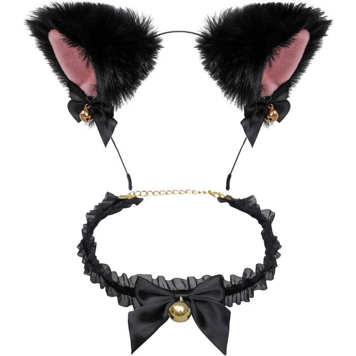 Serre-Tête Oreilles De Chat KARELLS - Peluche Douce - Pour Cosplay, Carnival, Fêtes - Lavable Main