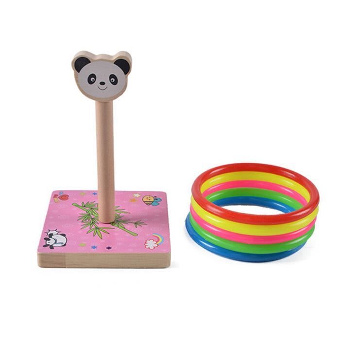 Jeu De Lancer D'anneaux En Bois AINIUNIU - 25x27cm - Jeu D'adresse Pour Famille/bar