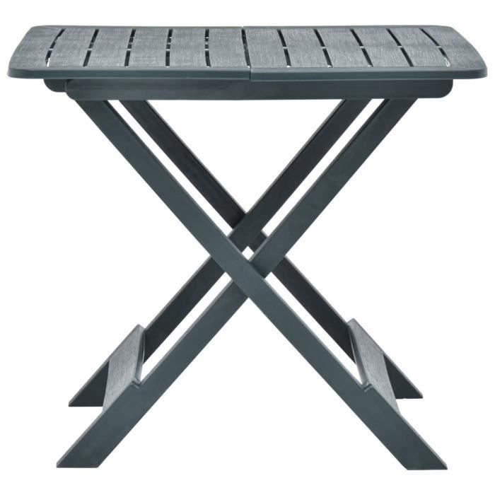 Table pliable de jardin - KAI - 79x72x70 cm - Plastique - Vert - 4 personnes