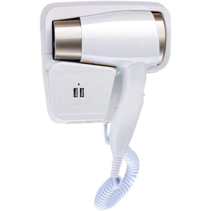 Séchoir à Mains Portable Automatique - Compact Pour Salle De Bain - Détection Mouvement - Ventilation Puissante - 80 Cm Fil