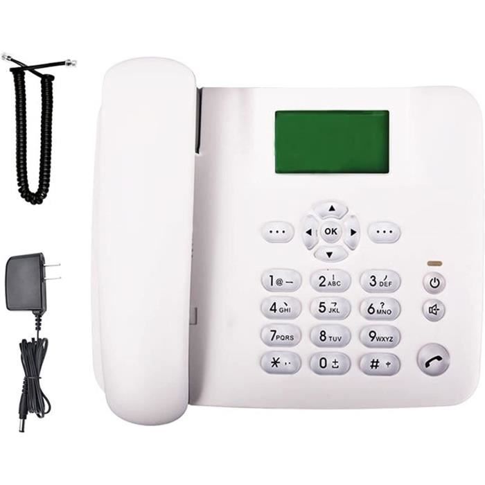 Téléphone Fixe GSM Sunydog - Double Carte SIM - Fréquences 850/900/1800/1900 MHz - Batterie 1000mAh - Radio Et Réveil - 11