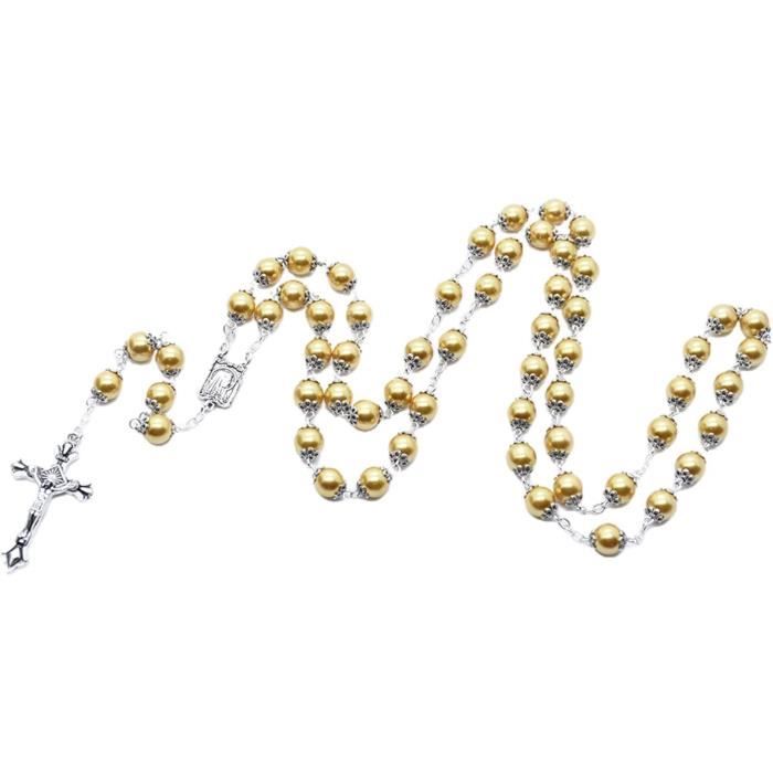 Boîte à Perles Chapelet Collier En Métal, étui à Bijoux Religieux Chrétien Catholique, Rangement, Livraison Directe