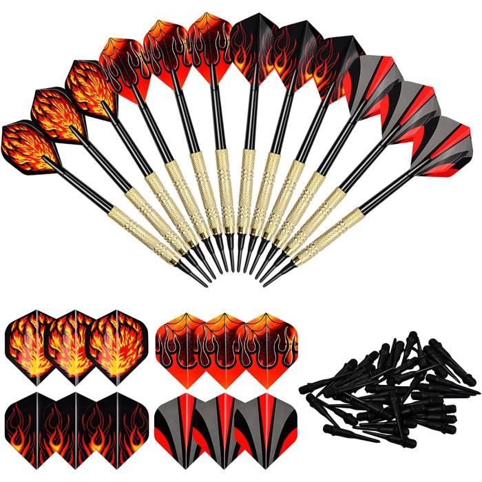 Flechette Pointe Plastique, Flechettes pour Cible Electronique, 12 × Jeu de Fléchettes à Pointe