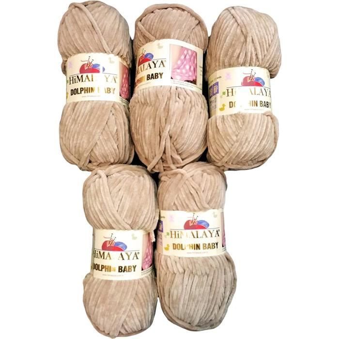Lot De 5 Pelotes De Laine Phildar Partner 6 - Couleur Bleu Denim - Pour Tricot