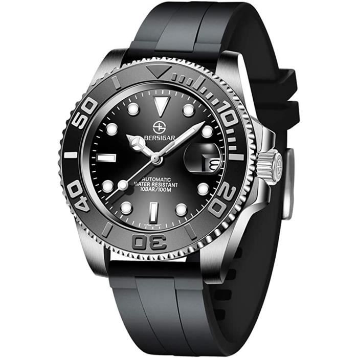 Montre Automatique BERSIGAR Automatique pour Homme Montres-Bracelets  Mécaniques Décontractées Elégantes avec Verre Saphir Date[1311] , -  Achat/vente montre - Soldes sur Cdiscount