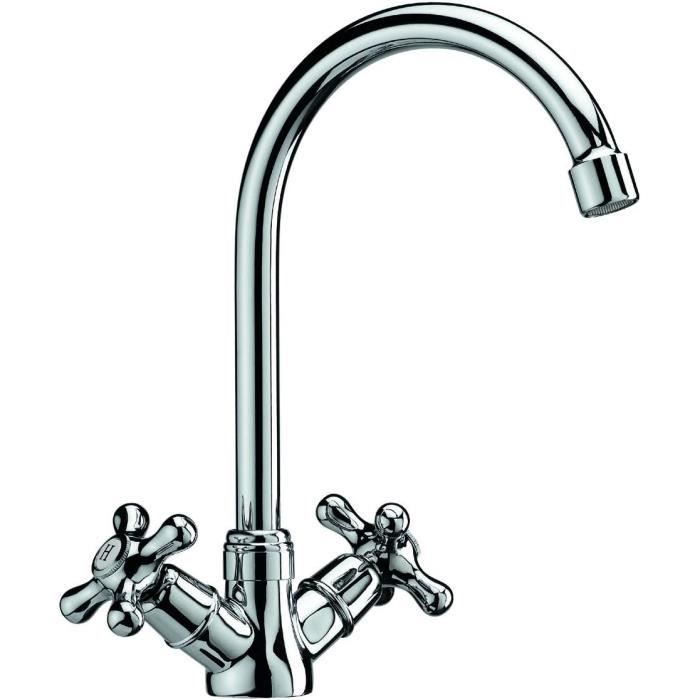 Robinet Mélangeur De Cuisine Trend S - Bec Rotatif 90 Mm - Raccord UniQuick 12 Mm - Finition Chrome - 8