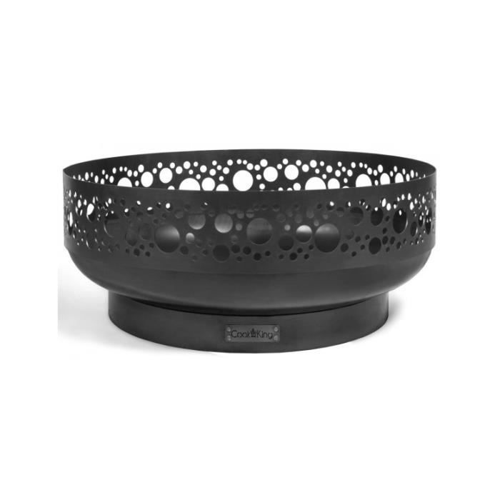 Brasero de jardin BOSTON décoré en acier noir Ø80 cm
